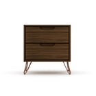 Manhattan Comfort - Rockefeller ensemble de commode de chambre à coucher de style milieu du siècle moderne 3 pièces - brun-Parfait pour le rangement ou l’exposition d’objets Kit anti-basculement inclus