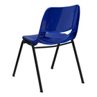 Flash Furniture - Chaise coquille bleue, empilable et ergonomique de la série HERCULES avec cadre noir, capacité de 880 lb-Conception à dossier et siège en plastique bleu aux contours ergonomiques