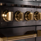 Kucht - 48 po Série KEG style professionnel au gaz - Gemstone-Sa structure intégrale en acier inoxydable titane et sa poignée professionnelle dorée rehaussent votre expérience culinaire