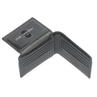 Club Rochelier - Portefeuille mince pliable pour homme avec carte d'identité amovible - Gris anthracite-Cuir véritable