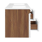 Modway - Render Fixation murale de 48" Vanette de salle de bain - Blanc Noyer Blanc-8