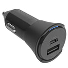 Scosche - Chargeur pour voiture PowerVolt PD32 double-port USB-C et USB-A - Noir-L'indicateur LED bleu vous permet de savoir que le chargeur reçoit de l'énergie pour charger l'appareil à partir de la prise de courant 12 V de votre véhicule