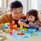 LEGO - DUPLO Le train des chiffres - Apprendre à compter-Une image en taille réelle montre comment les briques s'assemblent pour construire le train