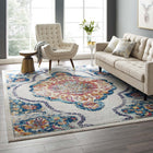 Modway - Entourage Médaillon vintage fleural vintage Malia Tapis de comédie 8 pi l x 10 pi L - Multicolore-Tissage serré à poil bas