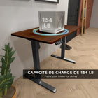 Mount-It! - Bureau électrique compact avec plateau de 40 pouces, noisette/noir-Plage de réglage en hauteur : 28,7 po à 46,5 po