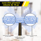 Gritt Commercial - Lave-vitres pivotant robuste de 18 po - Usage commercial - Lot de 3-La housse en microfibre absorbante se lave facilement en machine