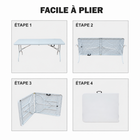 Homy Casa - Table pliante portable de 6 pi pour intérieur et extérieur, camping - Blanc-Le cadre en acier offre un soutien solide