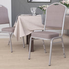 Chaise de banquet HERCULES empilable, dossier couronne, tissu à pois gris, siège épais de 2,5 po, cadre argenté (FD-C01-S-6-GG)-Siège et dossier rembourrés