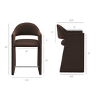 Modway - Talia 37 pouces Cuir végane Tabouret de comptoir - Marron chocolat-Conception du canon arrière courbé
