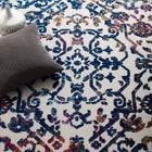 Modway - Reflect Treillis floral orné de primevère Tapis intérieur/extérieur de 8 pi l x 10 pi L - Ivoire Bleu foncé Multicolore-Dessous en caoutchouc de prise