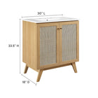 Modway - Soma 30" Vanette de salle de bain - Oak White-Tablette réglable