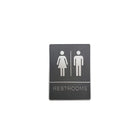 Futech - Panneau de Toilette Gris Homme/Femme avec Braille-Code braille disponible