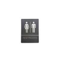 Futech - Panneau de Toilette Gris Homme/Femme avec Braille-Code braille disponible