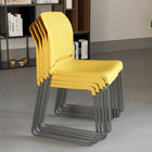 Flash Furniture - Chaise empilable jaune de la série HERCULES d’une dossier complet et base traîneau enduite de poudre grise-Conception à dossier et siège en plastique jaune aux contours ergonomiques