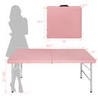 Homy Casa - Table pliante portative de 4 pi avec 4 hauteurs réglables pour utilisation intérieure et extérieure, camping - Rose-Le plastique PEHD résiste aux taches du quotidien