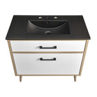Modway - Maverick 36" Vanette de salle de bain - Chêne noir-Matchs non inclus