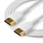 StarTech - 3 pi (1 m) Slim câble HDMI blanc-Naviguez dans des espaces étroits avec un design mince et flexible : la gaine TPE absorbe les contraintes des courbes fréquentes sans endommager le câble, Le câble HDMI 34AWG Slim offre un diamètre extérieur compact de 4,7 mm pour un ajustement propre et flexible dans des environnements limités