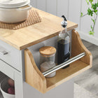 Modway - Culinary Chariot de cuisine avec support à épices, Gris clair naturel-Roulettes en nylon avec freins à verrouillage latéral
