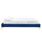 Modway - Sutton Performance Velvet Cadre de lit queen-lit, Marine-Capacité de poids du cadre de lit : 800 lb