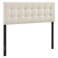 Modway - Emily Tissu tapis Tête de lit pleine grandeur, Écru-Tissu de type lin haut de gamme