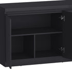 Manhattan Comfort - Buffet moderne Griffin 62" à 4 portes - Onyx-Étagères fixes derrière des portes à fermeture douce pour un rangement organisé des essentiels de salle à manger