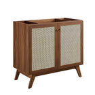 Modway - Soma 36" Vanette de salle de bain - Blanc noyer-Bassin d’évier en céramique