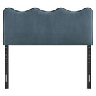 Modway - Athena Velours de performance résistant aux taches Tête de lit King Size, Bleu Cadet-Quatre positions de montage ajustables