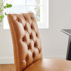 Modway - Duchess Bouton touffé Cuir végane Chaise à manger - Tan-Rembourrage en cuir végane de qualité