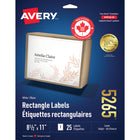 Avery - Étiquettes rectangulaires blaches avec TrueBlock, 8-1/2 po X 11 po, Paquet de 25 (5265)-11 po x 8 1/2 po, blanc