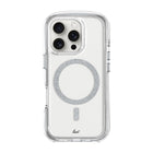 LAUT - Coque AERO SPARKLE MagSafe pour iPhone 16 Pro Max - Argent cristal-Avec la TECHNOLOGIE IMPKT Cell, un design parfaitement transparent et un coussin d'air scellé à 360°, votre téléphone bénéficie d'une protection maximale contre les chutes.