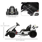 Aosom - Kart à batterie 24 V pour enfants avec siège réglable - Blanc-La technologie de démarrage progressif en douceur assure une accélération confortable et sûre  