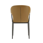 Manhattan Comfort - Lot de 4 chaises de salle à manger modernes Kirsten 52 cm en similicuir camel-Livré chez vous entièrement assemblé Aucun assemblage requis