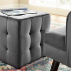 Modway - Contour Cube à touffes Performance Velvet Ottoman - Gris-Sellerie en velours en polyester