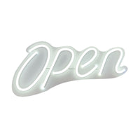Futech - Enseigne ouverte à LED - 20 po L x 10 po H - Blanc/Blanc-Panneau robuste en PVC blanc avec néon blanc