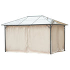 Outsunny - Rideaux de gazebo 10 pi L x 12 pi l avec portes à fermeture éclair, crochets/C-anneaux pour patio, seulement les rideaux, beige-La fermeture éclair double face permet une ouverture et une fermeture aisées de l'intérieur comme de l'extérieur  