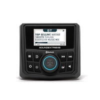 SoundExtreme - Radio jauge de marine-Puissance de crête 200 watts: (25 W x 4 canaux RMS) avec un égalisateur à 3 bandes intégré et des commandes facultatives de limitation de volume pour être aussi bruyant que vous le voulez pour couper tout le vent et le rugissement. personnaliser votre expérience d’écoute audio avec une ou deux zones audio câblées et une zone audio sans fil; Modifier le volume de la zone indépendamment ou ensemble, même changer les noms des zones