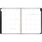 AT-A-GLANCE - Agenda hebdomadaire/mensuel Signature 2026 - 11 po H x 8 3/8 po l - gris - bilingue-Couverture en similicuir gris avec estampage métallique
