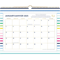 AT-A-GLANCE - Calendrier mural mensuel Emily Ley bandes joyeuses 2025 - 11 7/8 po H x 14 7/8 po l - bilingue-Format des pages : 11 7/8 po H x 14 7/8 po l