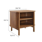 Modway - Cadence Ouvre Table de chevet, Noyer-Construction en bois d’hévéa, panneaux de particules, MDF