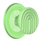 Popsockets - PopGrip pour MagSafe avec bague d'adaptation - Curves Matcha Dew-Pour les étuis non compatibles avec MagSafe© : utilisez l'anneau adaptateur magnétique universel inclus (adhère aux étuis lisses, durs, plats et non en silicone) Changez facilement le dessus pour changer de style
