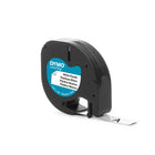 DYMO - Ruban d'étiquettes LetraTag, 12 mm, noir sur blanc, plastique-Facile à enlever