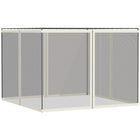 Outsunny - Moustiquaire de rechange pour gazebo 10 pi L x 13 pi l, blanc-Quatre panneaux séparés avec une fermeture éclair sur chaque panneau pour se connecter à la pièce adjacente  