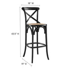 Modway - Gear Tabouret de bar - Noir-Construction en bois d’orme