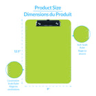 Davis Group - Planchettes à pince transparentes, format lettre, 9 po l x 12 po H – Vert - 6 par paquet-Clip de levier