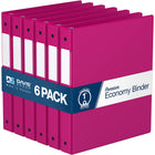 Davis Group Super économie, Reliure à anneaux ronds 1 po, paquet de 6 – Rose-3 Reliure À Anneaux