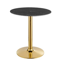Modway - Verne 28 po Marbre artificiel Table à manger, Or Noir-Table à manger moderne