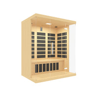 Westinghouse - Sauna infrarouge 3 places avec luminothérapie - 155 cm (l) x 109 cm (p) - Brun jaune-Requiert 1 circuit électrique 120 V, 20 AMP