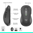Logitech Signature M650L Left Souris Sans Fil - Graphite-Pile d'une durée de 24 Mois: La souris multi appareils fonctionne pendant 2 ans avec seulement une pile AA qui est fournie à votre achat