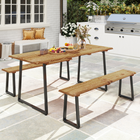 Outsunny - Ensemble table de pique-nique et bancs pour 6 personnes avec trou pour parasol de 2 po-Chaises empilables pour des solutions de rangement peu encombrantes