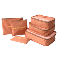 Nicci - Organiseur de bagages Cubes 6 pièces - Orange -Organiseur de bagages Cubes 6 pièces